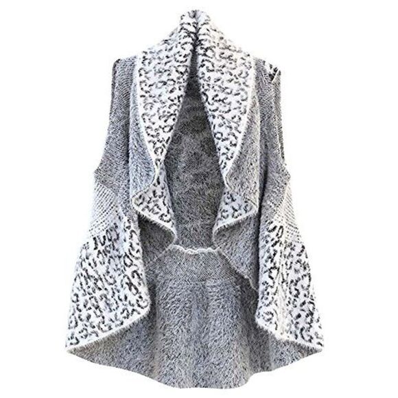 Animal Print Fuzzy Knit Sweater Vest - Picture 5 of 8